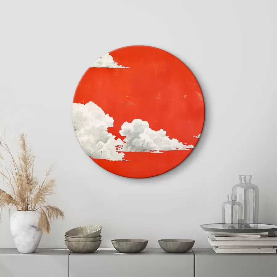 Wandbilder Roter Himmel mit weißen Wolken r40974