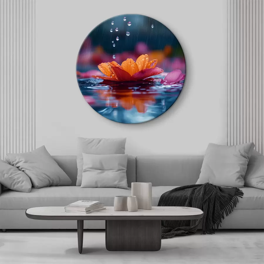 Wandbilder Seerose mit Regentropfen r40977