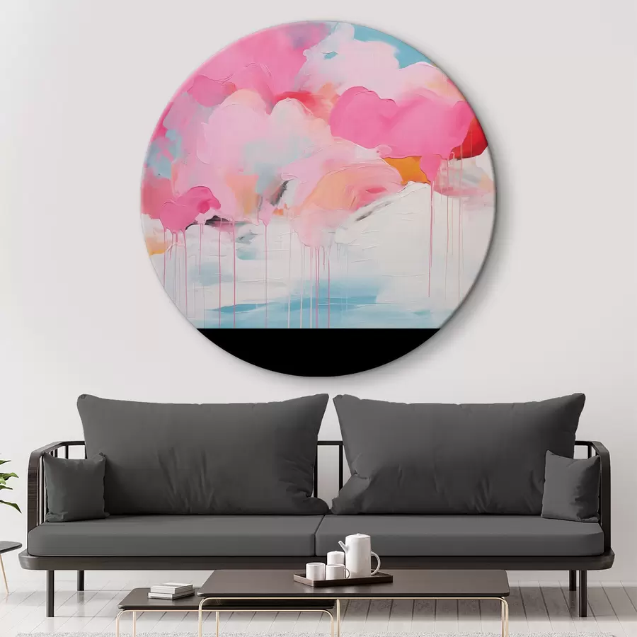 Wandbilder Rosa Wolken, helle Abstraktion mit weichen Linien r41502