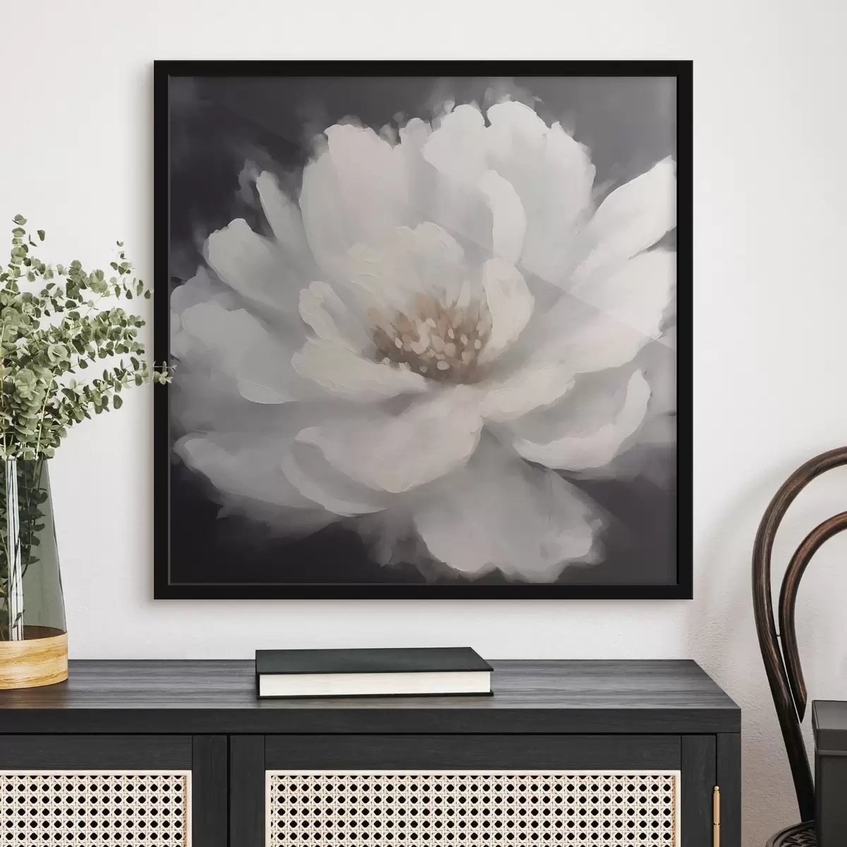 Poster Weiße Pfingstrose f42338