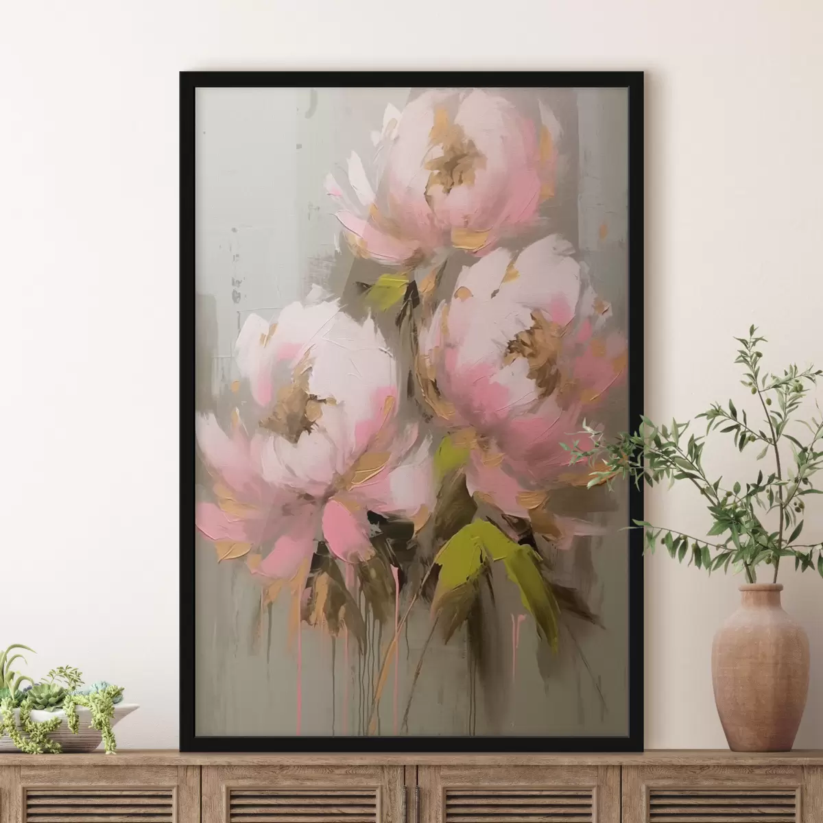 Poster Drei Pfingstrosenblüten f42349