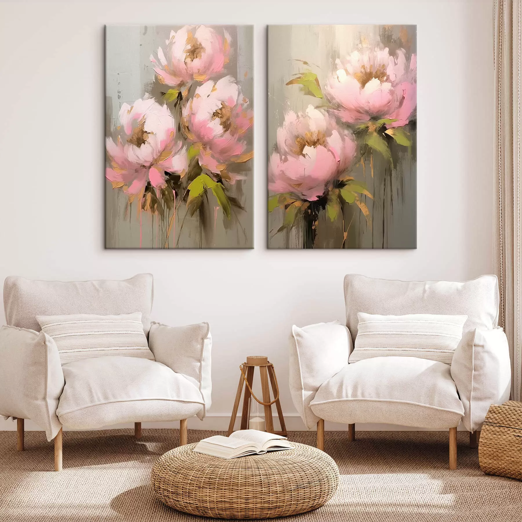 Wandbilder Rosa Pfingstrosenblüten m00401