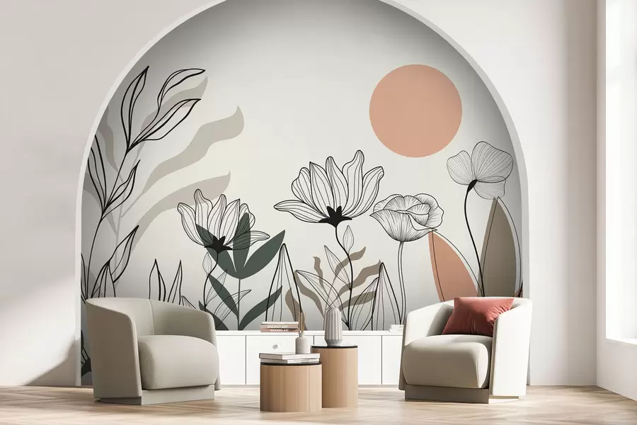 Fototapete Blumen im Boho-Stil w02753