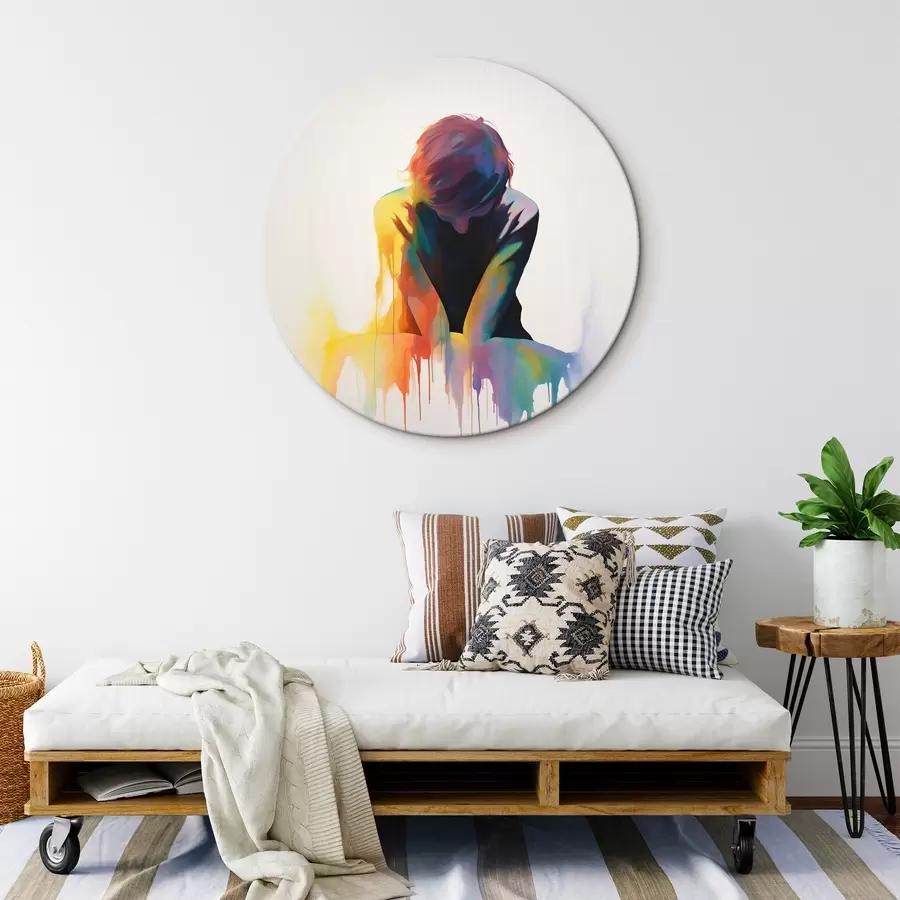 Wandbilder Silhouette eines Mannes mit Farben r42381