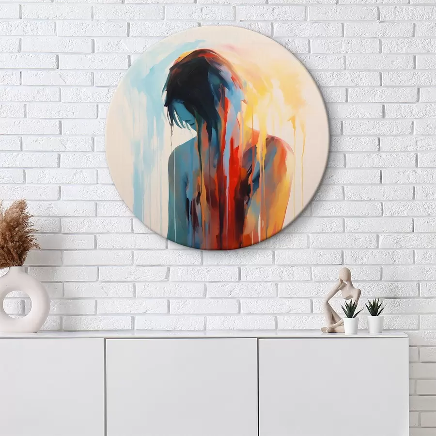 Wandbilder Silhouette eines Mädchens mit Farben r42382