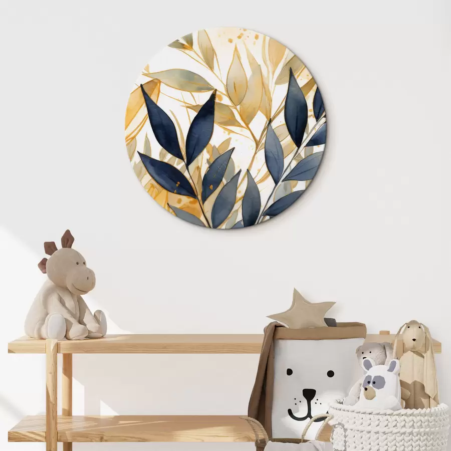 Wandbilder Helle und dunkle Zweige auf einem Aquarellhintergrund r42394