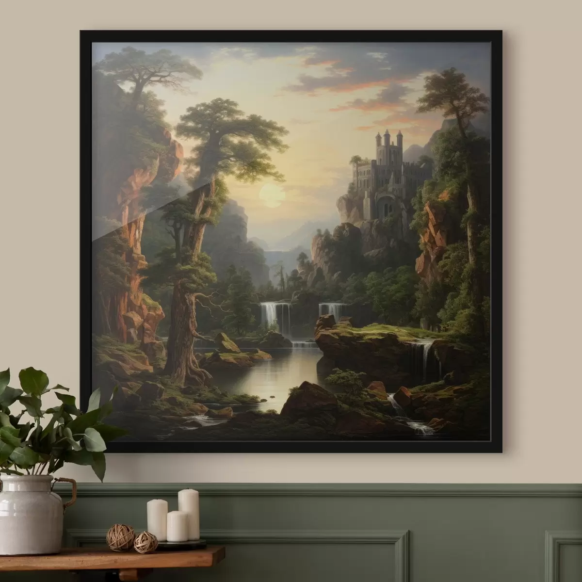 Poster Wasserfall in den Bergen f42386