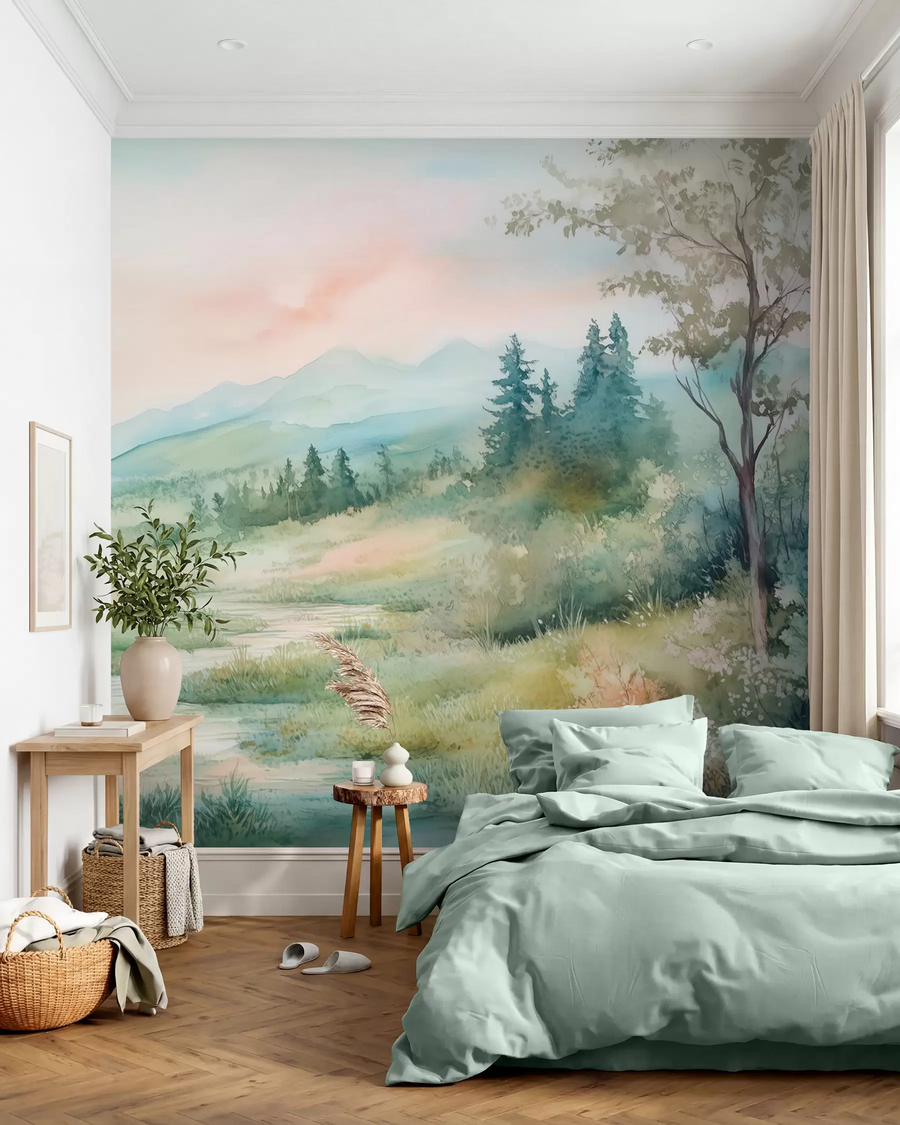 Fototapete Talweg in Aquarell w02764