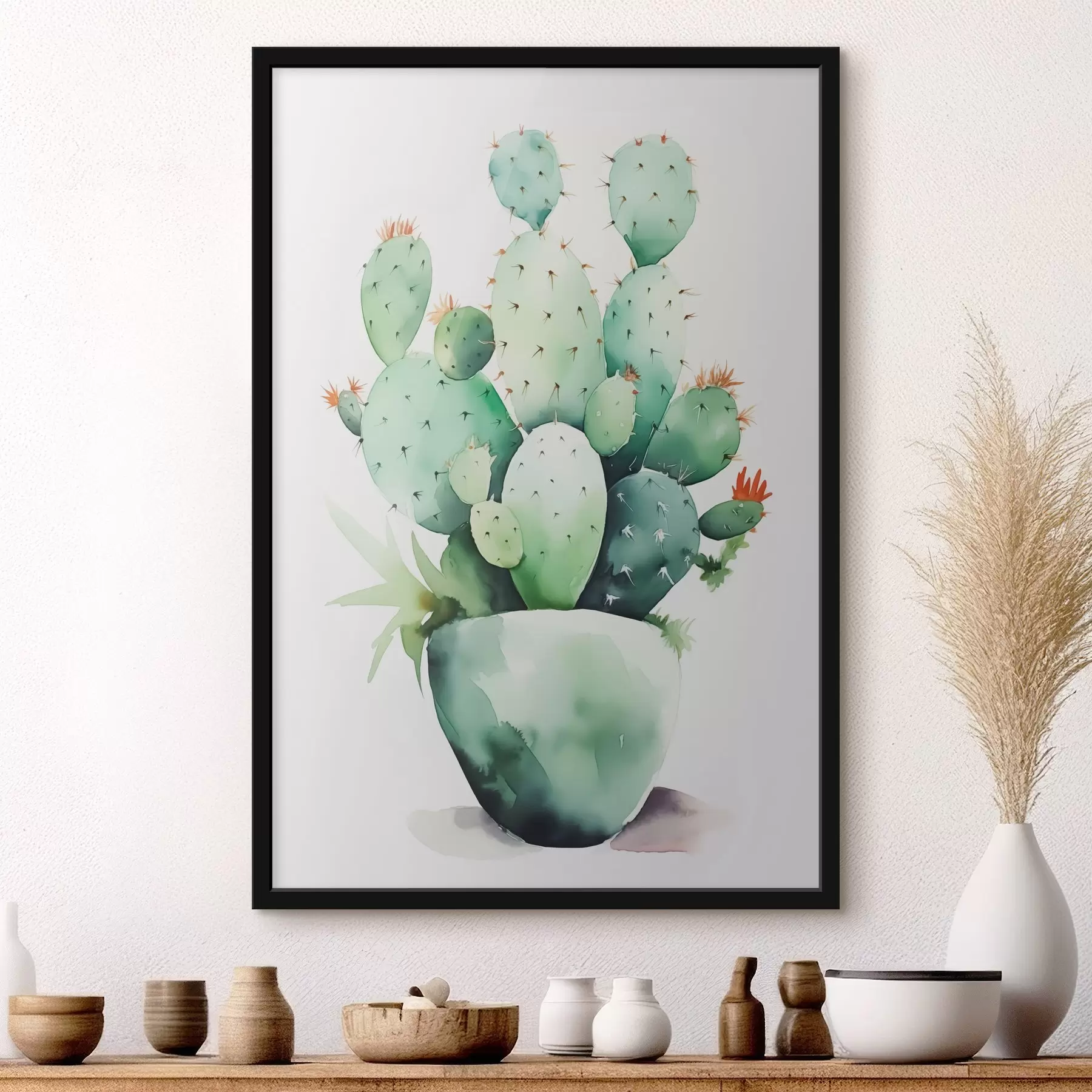 Fototapete Kaktusimitation nass aquarelliert f42410