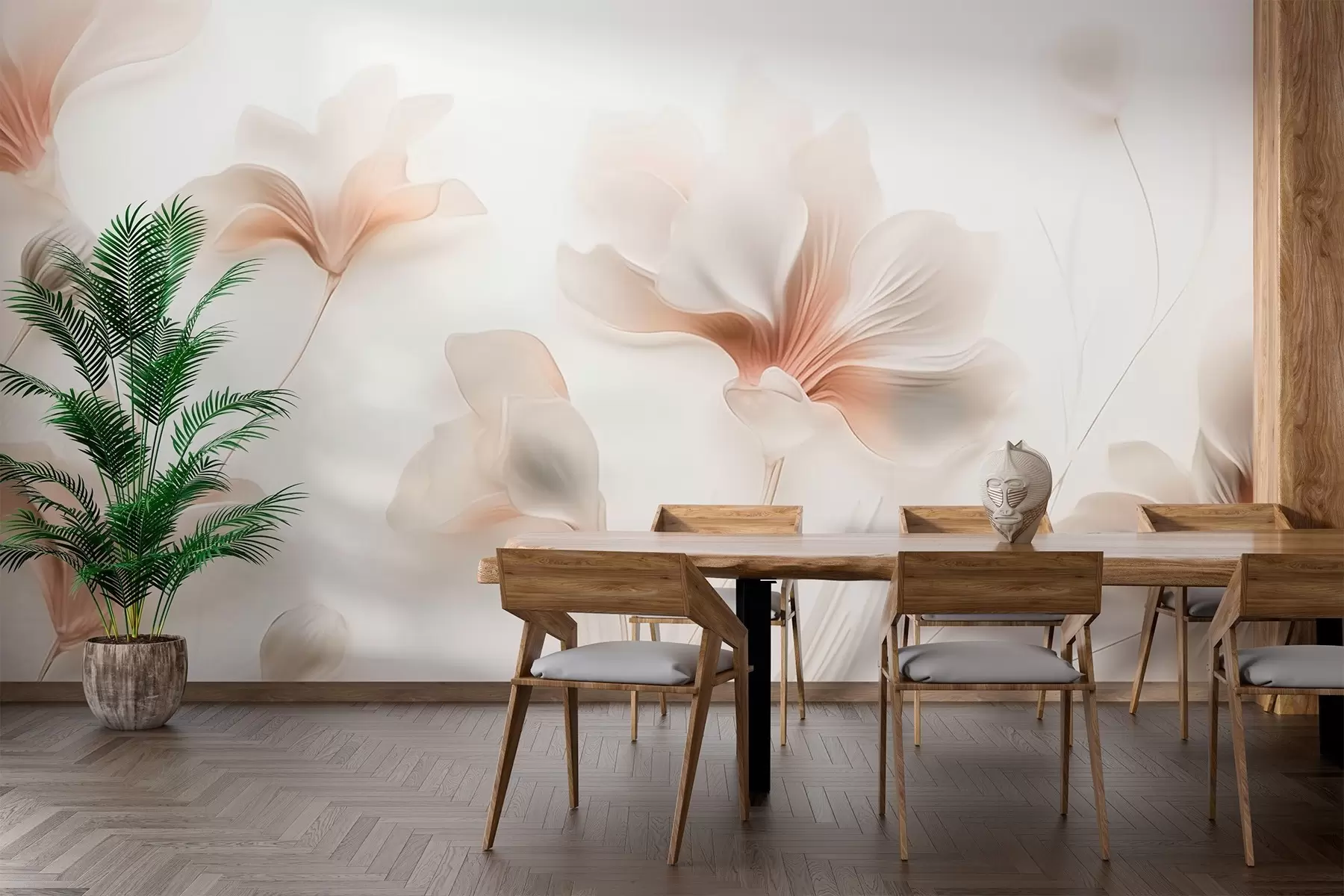Fototapete Elegante Blumen in Pastellfarben w02759