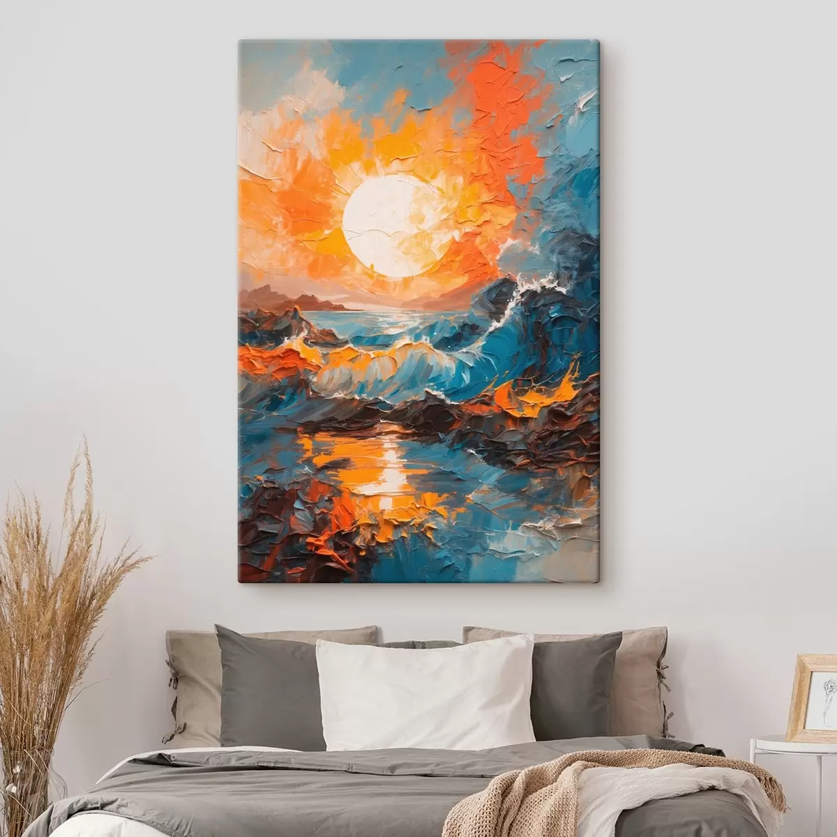 Wandbilder Stürmische See und Sonne im Stil eines Ölgemäldes s42257