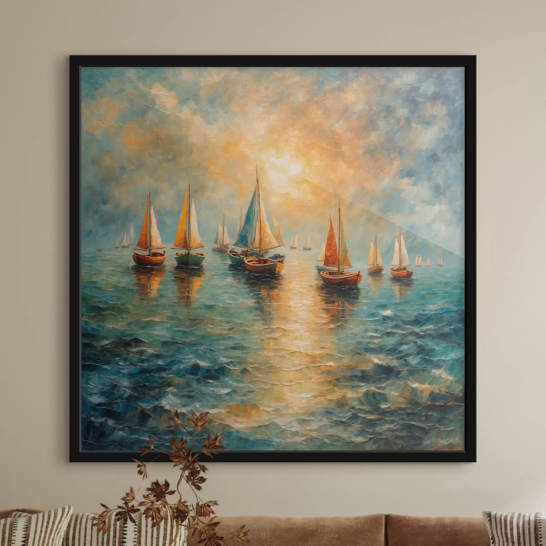 Fototapete Schiffe segeln in den Sonnenuntergang f42251