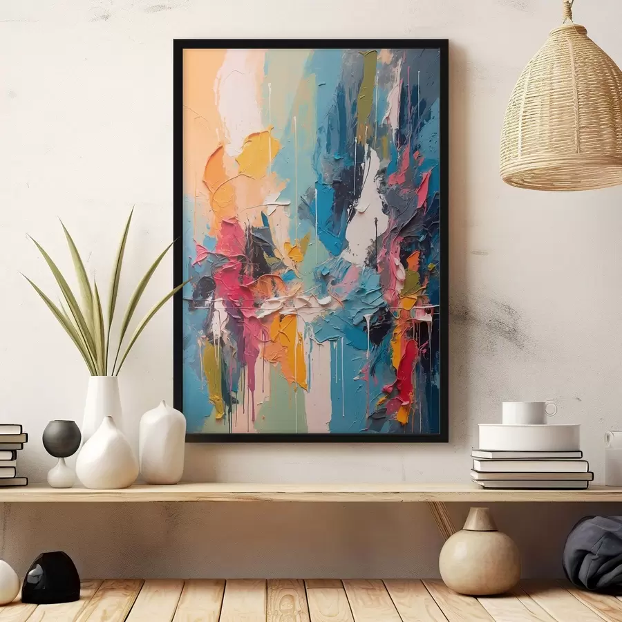 Fototapete Abstraktes mehrfarbiges Gemälde im Stil der Ölmalerei f42256