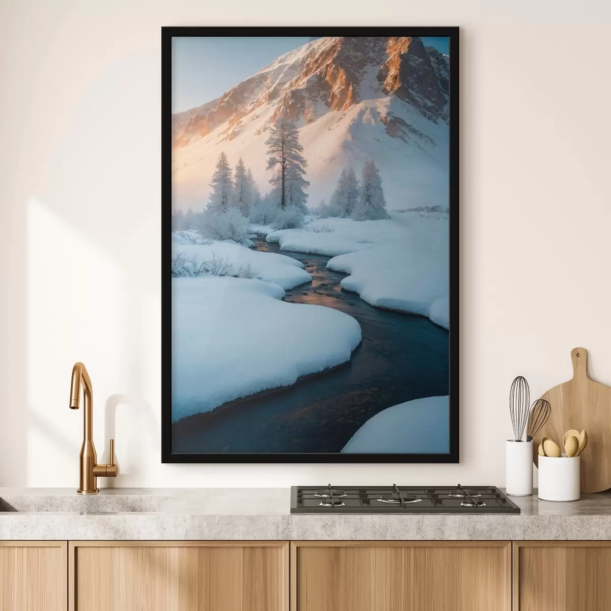 Poster Bach, der zum Berg führt f42281