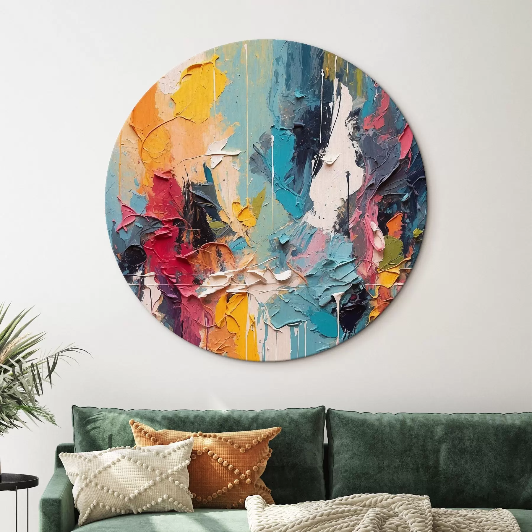 Wandbilder Abstraktes mehrfarbiges Gemälde im Stil der Ölmalerei r42256