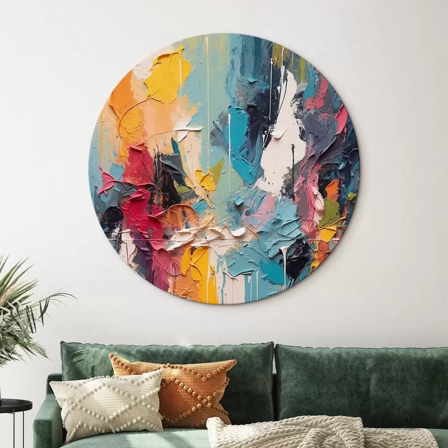 Wandbilder Abstraktes mehrfarbiges Gemälde im Stil der Ölmalerei r42256