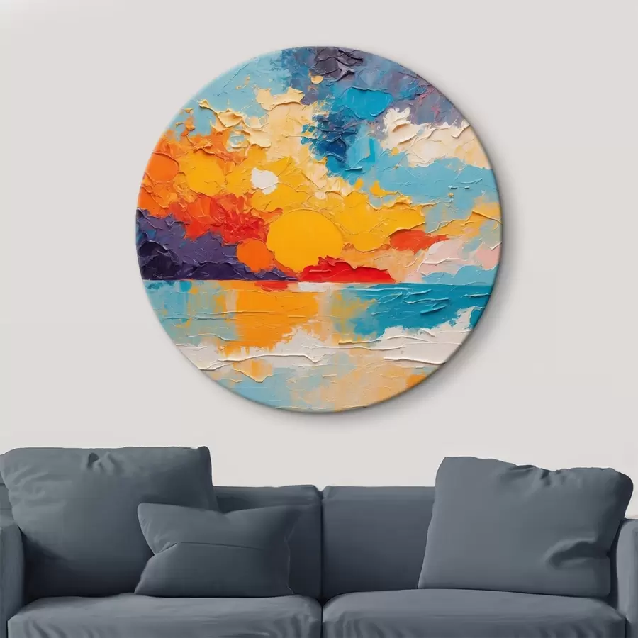 Wandbilder Blick auf Meer und Sonne im Stil eines Ölgemäldes r42258