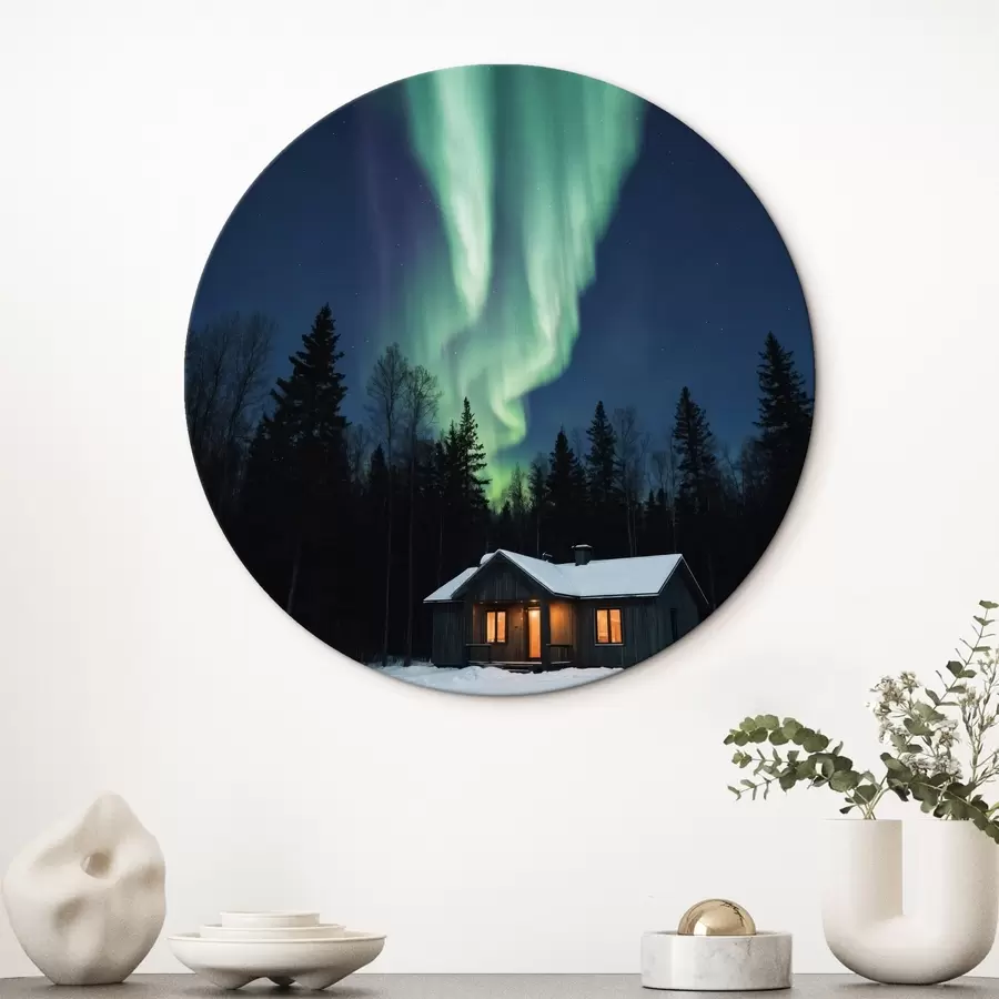 Wandbilder Hütte im Winterwald r42277