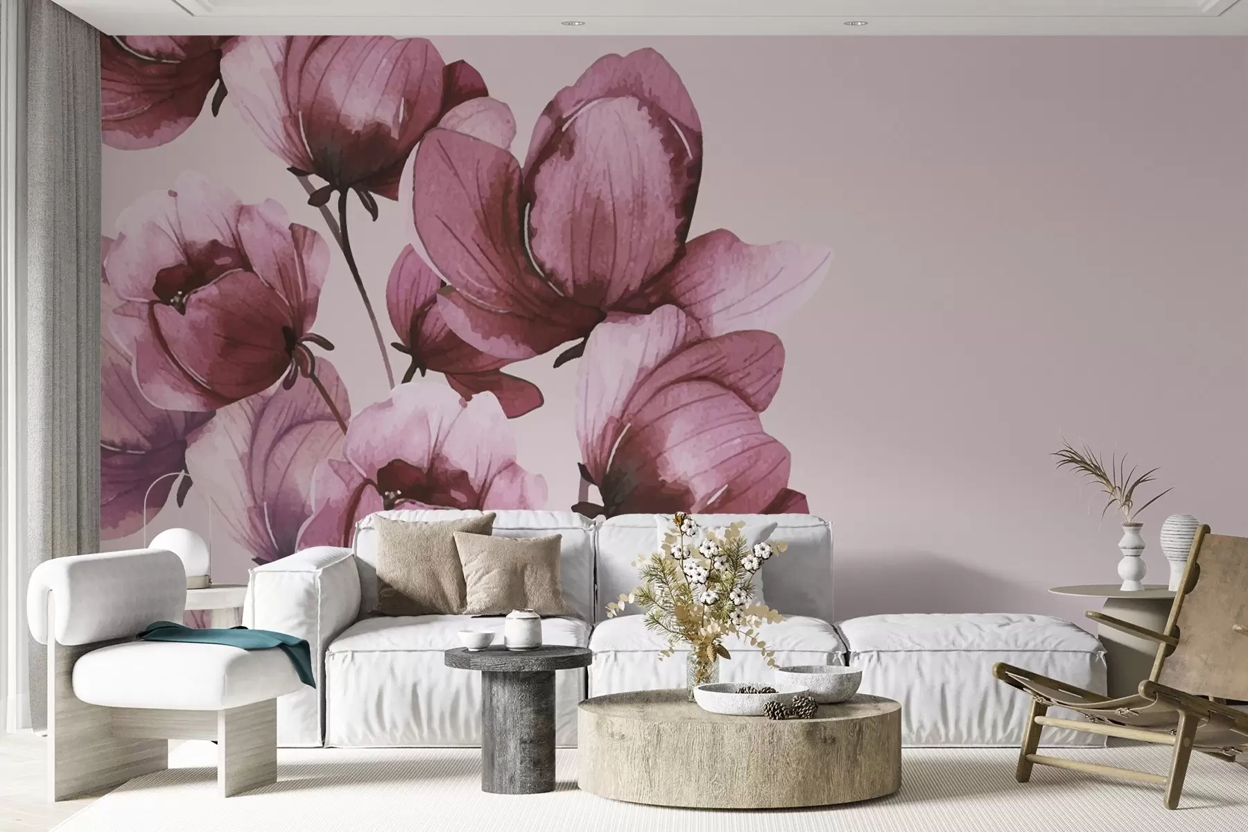 Fototapete üppige rosa Blumen w02801