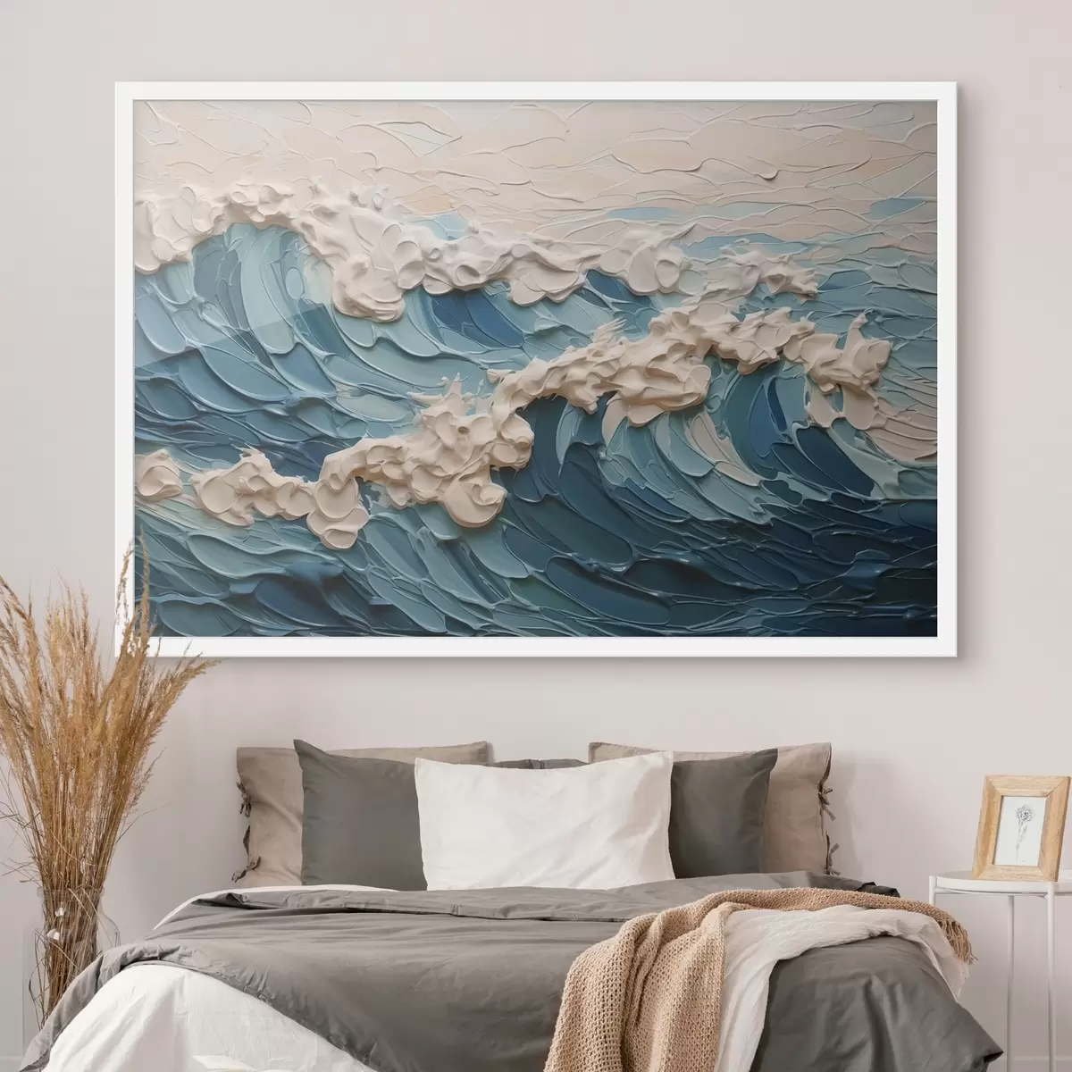 Poster Abstrakte Wellen Nachahmung von Pinselstrichen f42470