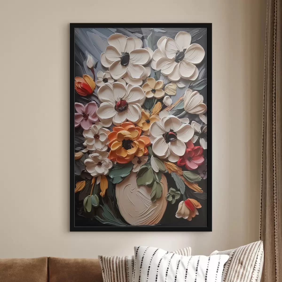 Poster Blumen Nachahmung von Strichen f42472