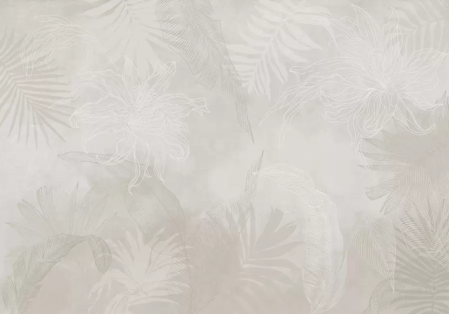 Fototapete Tropisches Blattwerk mit Grunge-Effekt w02737v1