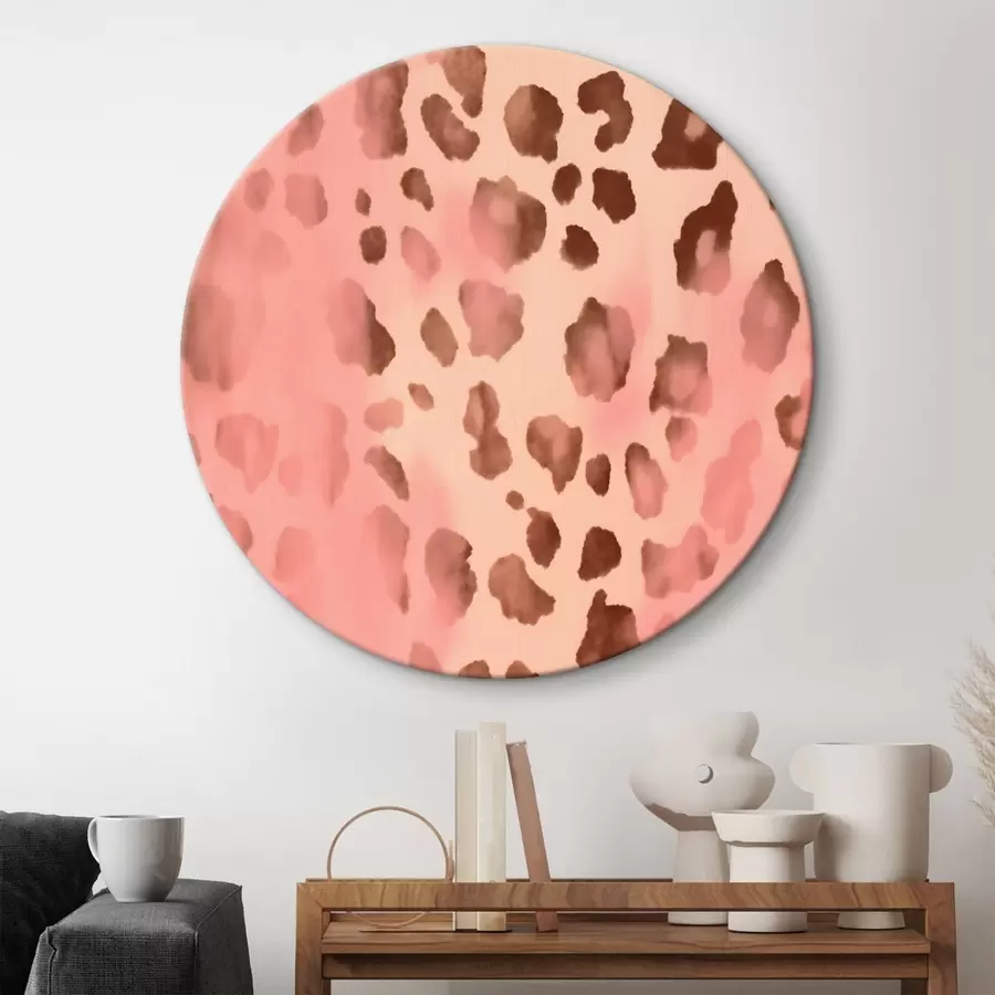 Wandbilder Abstraktes Muster mit Leopardenmuster auf rosa Hintergrund r42490