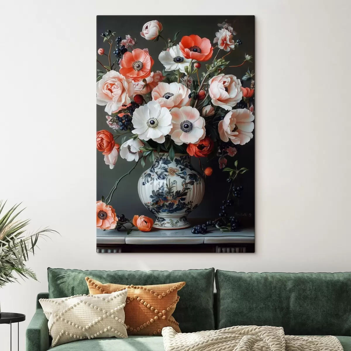 Wandbilder Ein Strauß schöner Blumen in einer Vase s42496