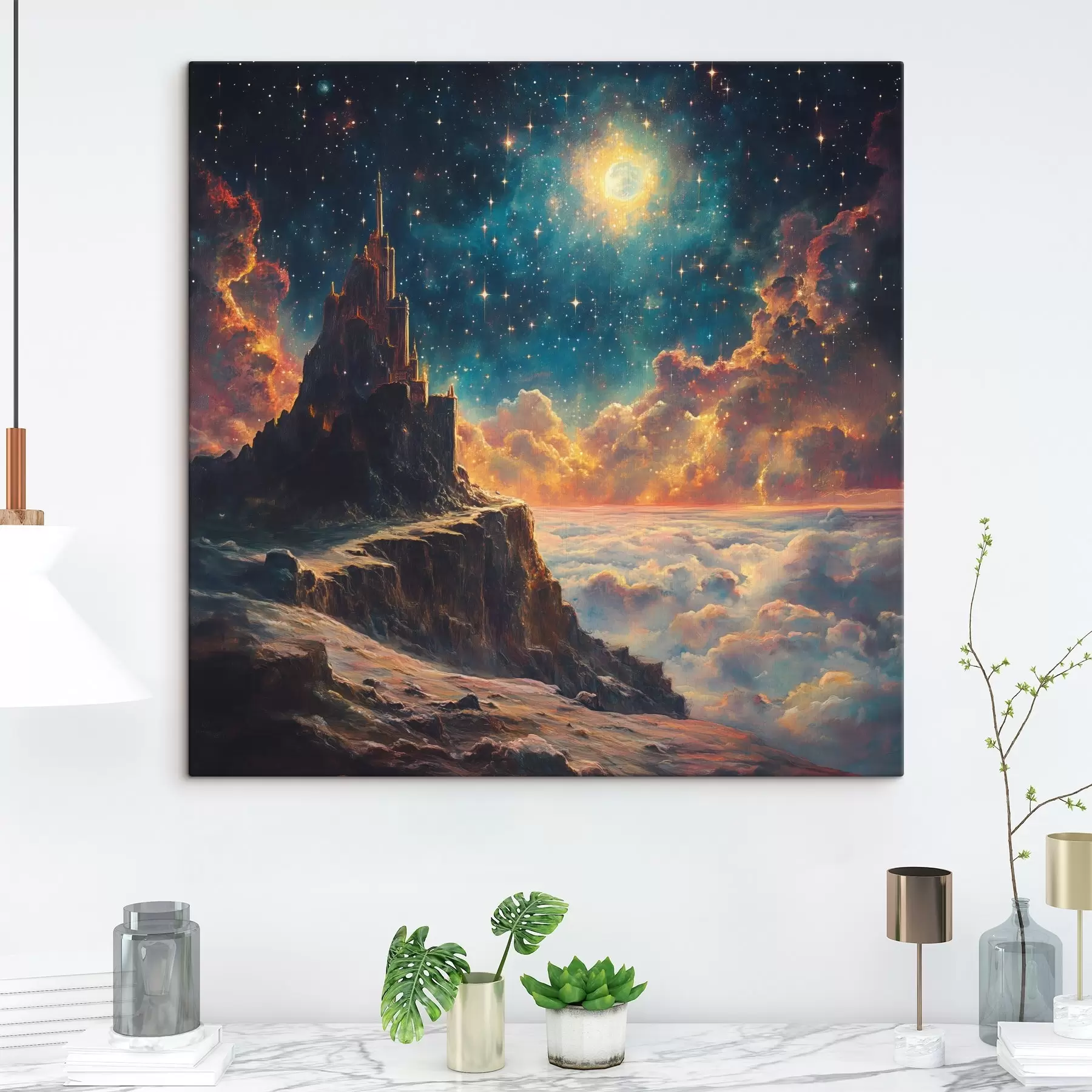 Wandbilder Berge und nächtlicher Sternenhimmel s42500