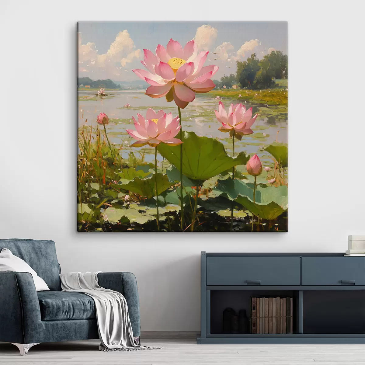 Wandbilder Lotosblumen auf dem Wasser s42502