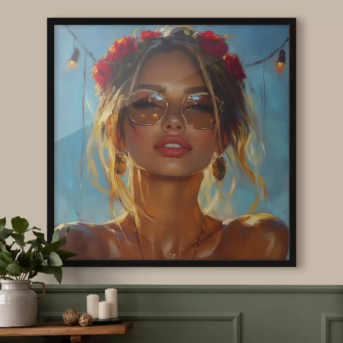 Poster Porträt eines Mädchens mit Sonnenbrille f42503