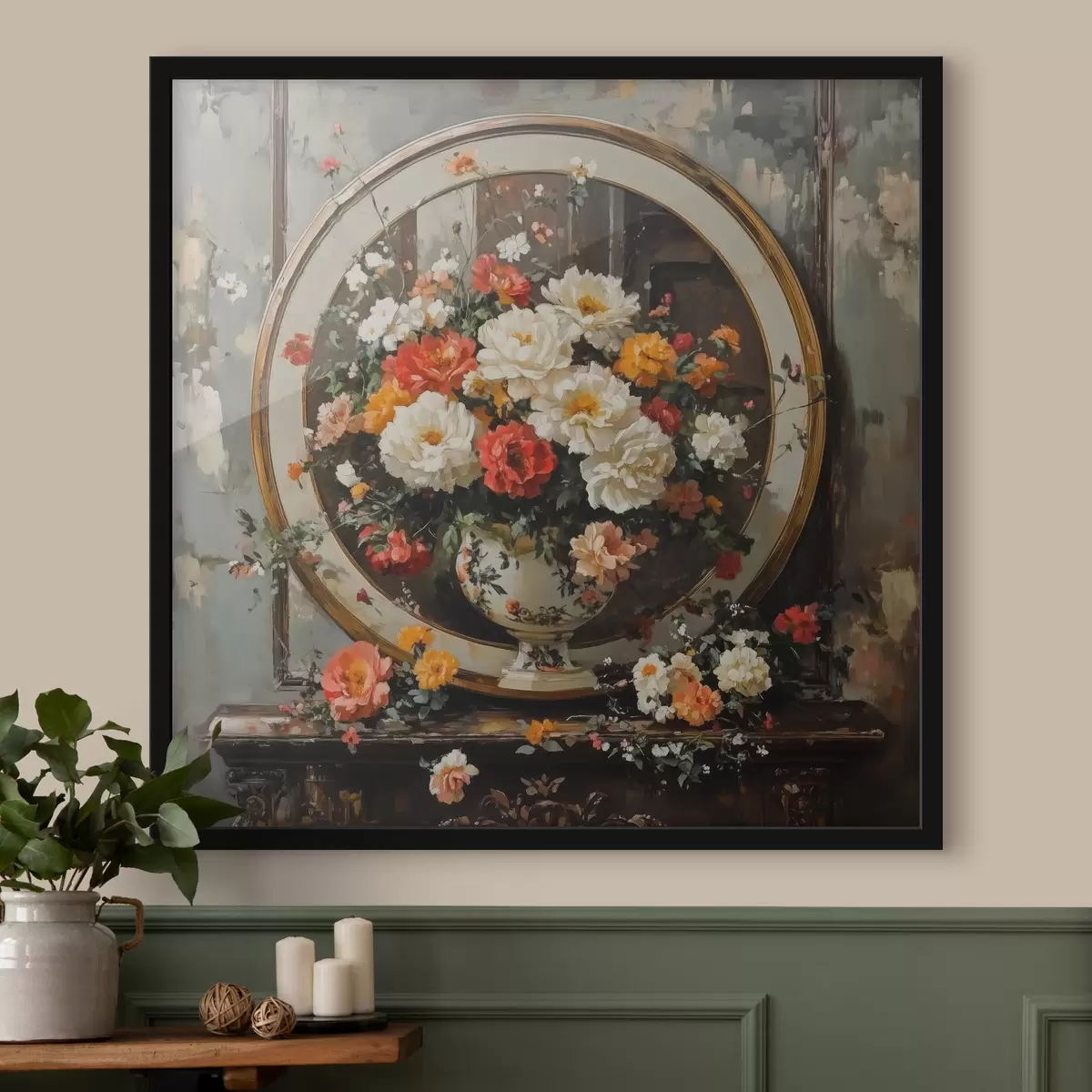 Poster Blumenstrauß auf dem Tisch f42508