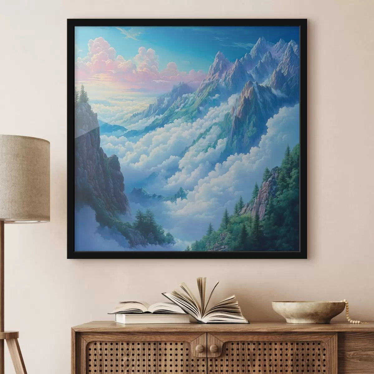 Poster Berge in den Wolken f42509