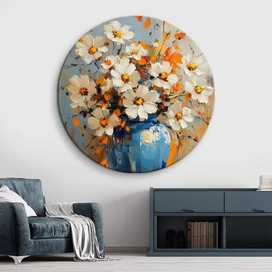 Wandbilder Strauß Gänseblümchen in einer Vase r42493