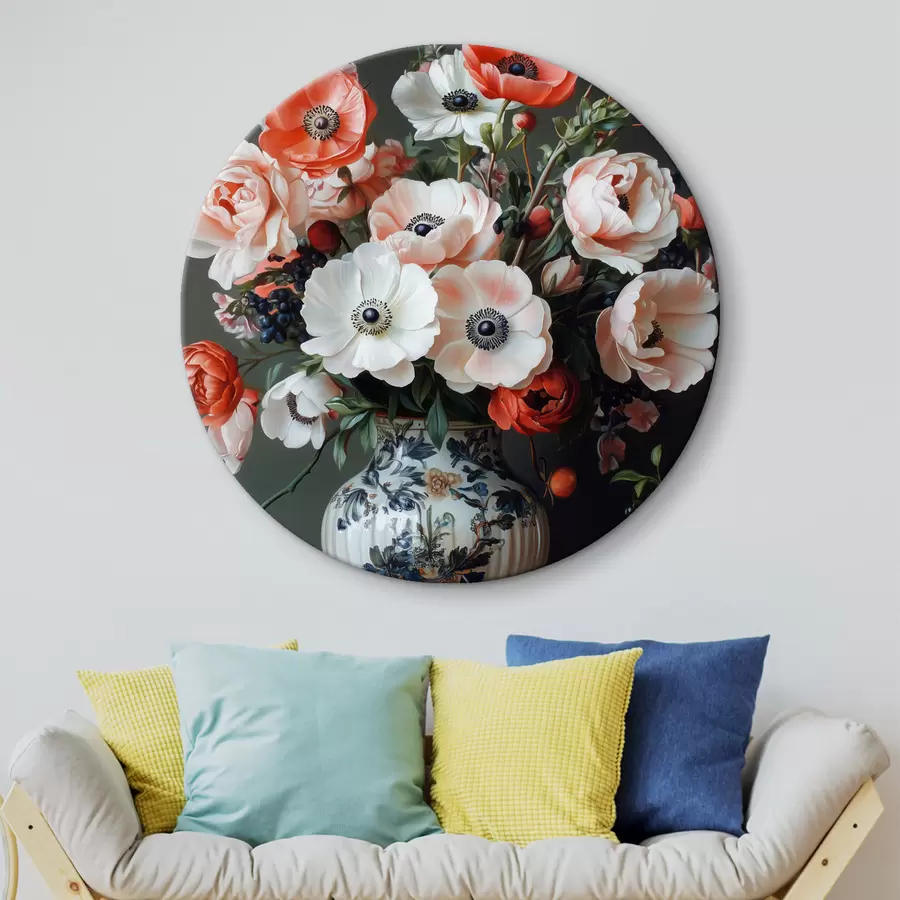 Wandbilder Ein Strauß schöner Blumen in einer Vase r42496