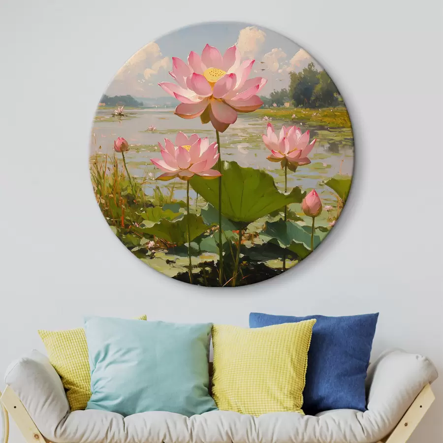 Wandbilder Lotosblumen auf dem Wasser r42502