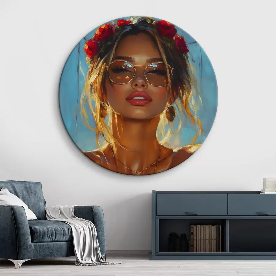 Wandbilder Porträt eines Mädchens mit Sonnenbrille r42503