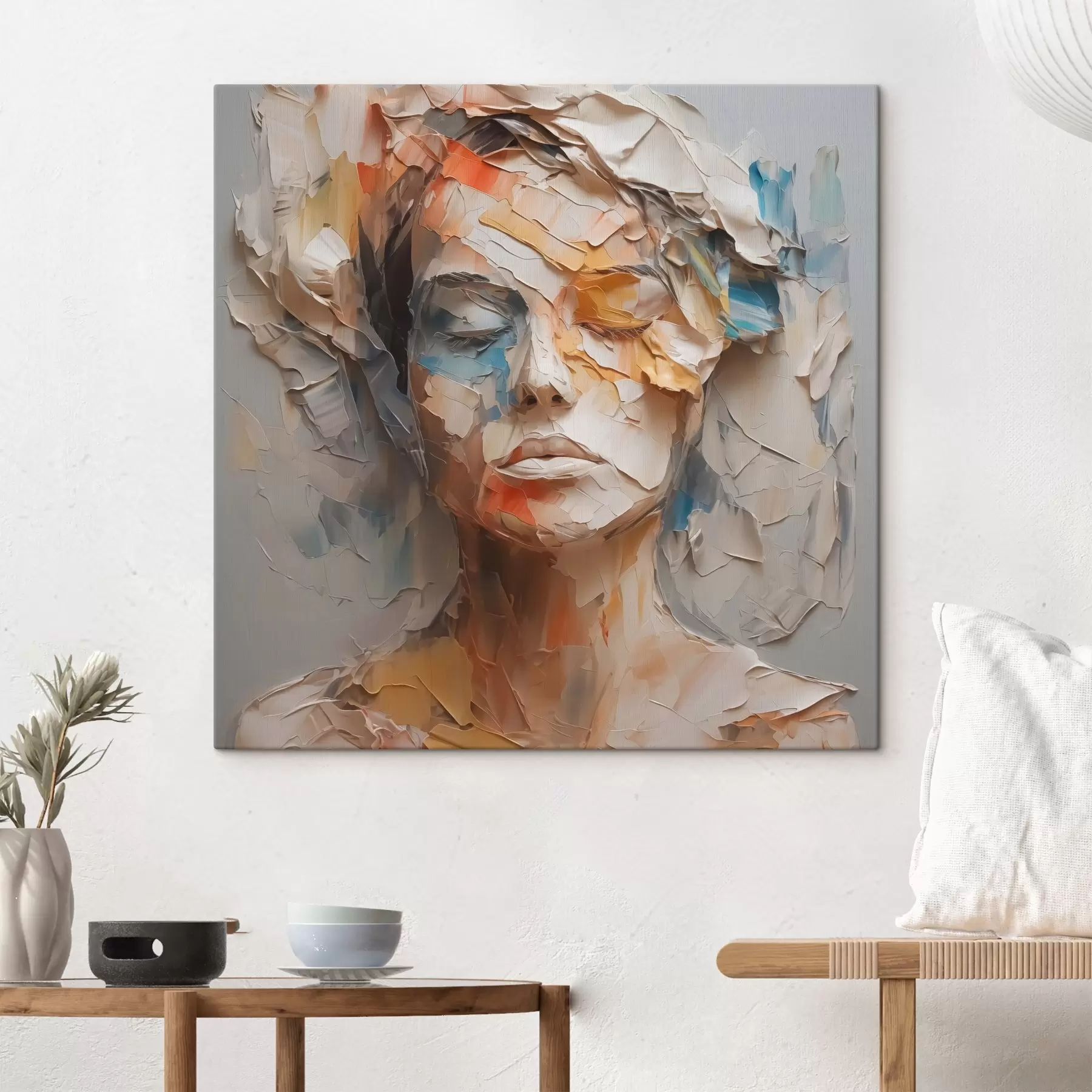 Wandbilder Abstraktes Porträt eines Mädchens Nachahmung von Pinselstrichen s42587