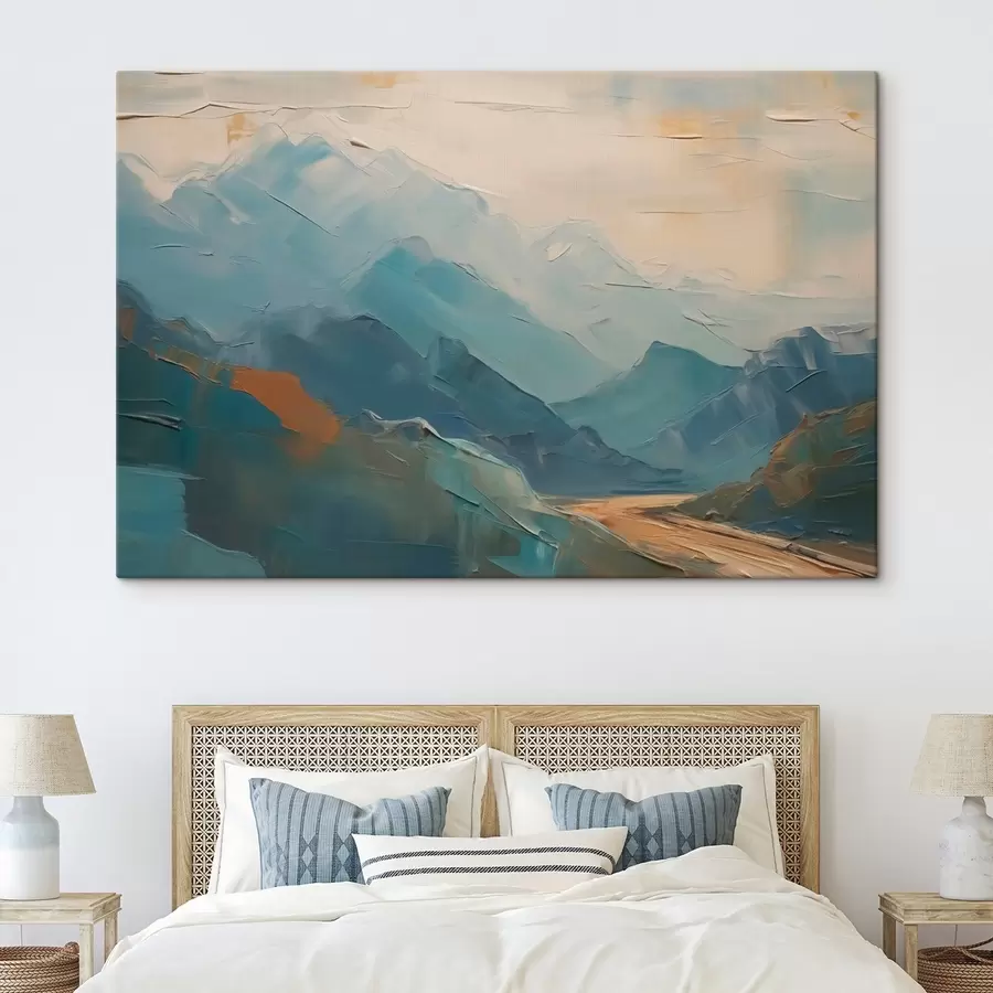 Wandbilder Berge Abstraktion Nachahmung Pinselstriche s42592