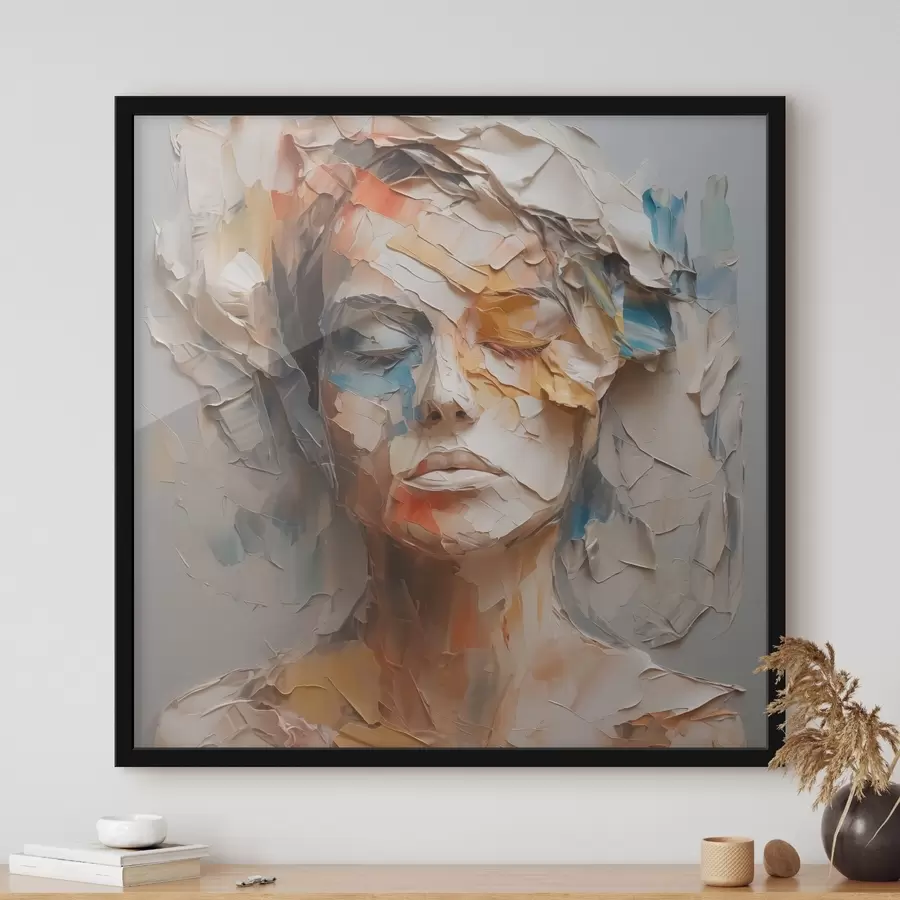 Fototapete Abstraktes Porträt eines Mädchens Nachahmung von Pinselstrichen f42587