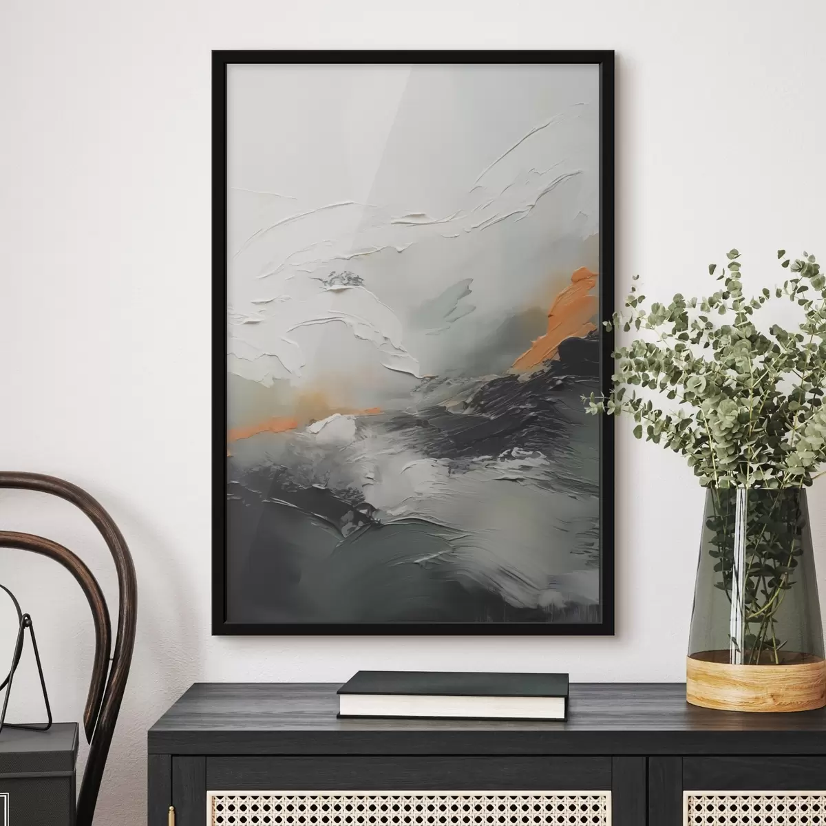 Poster Abstraktion Nachahmung von Pinselstrichen f42588