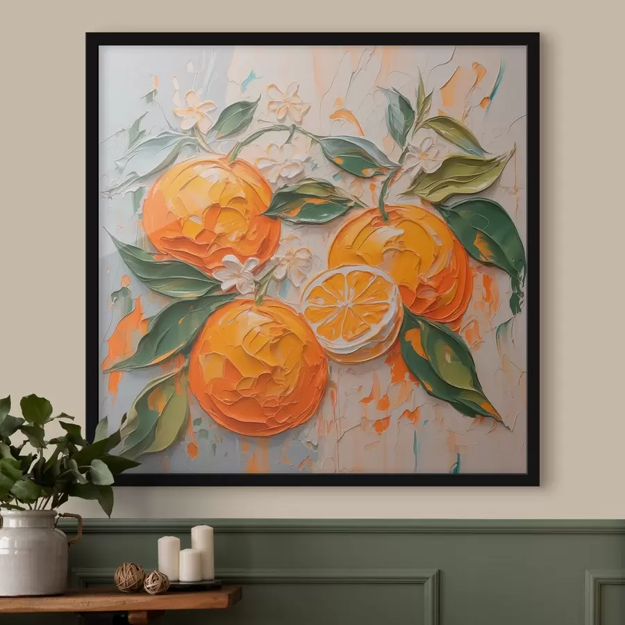 Fototapete Orangen abstrakte Nachahmung Pinselstriche f42591