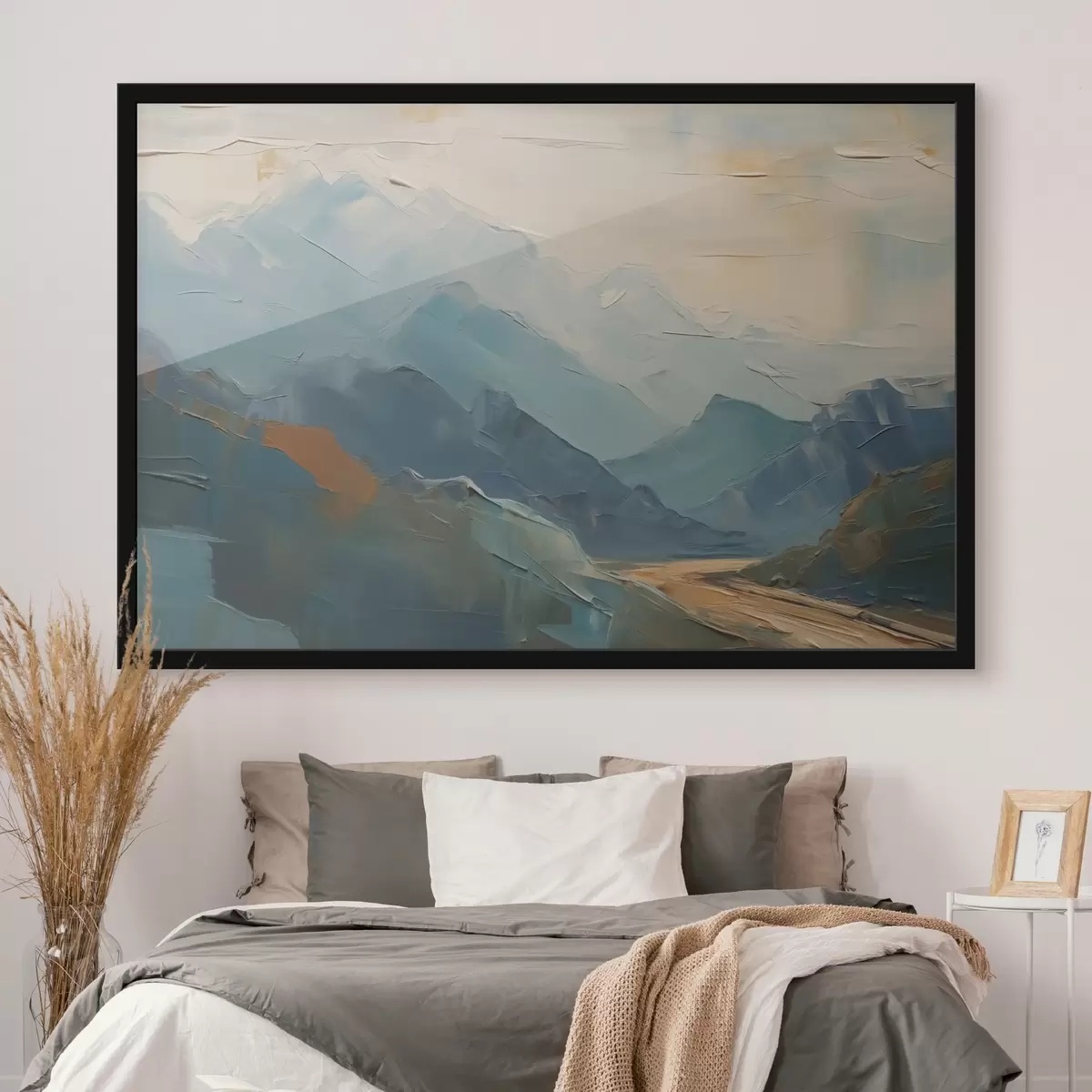 Poster Berge Abstraktion Nachahmung Pinselstriche f42592