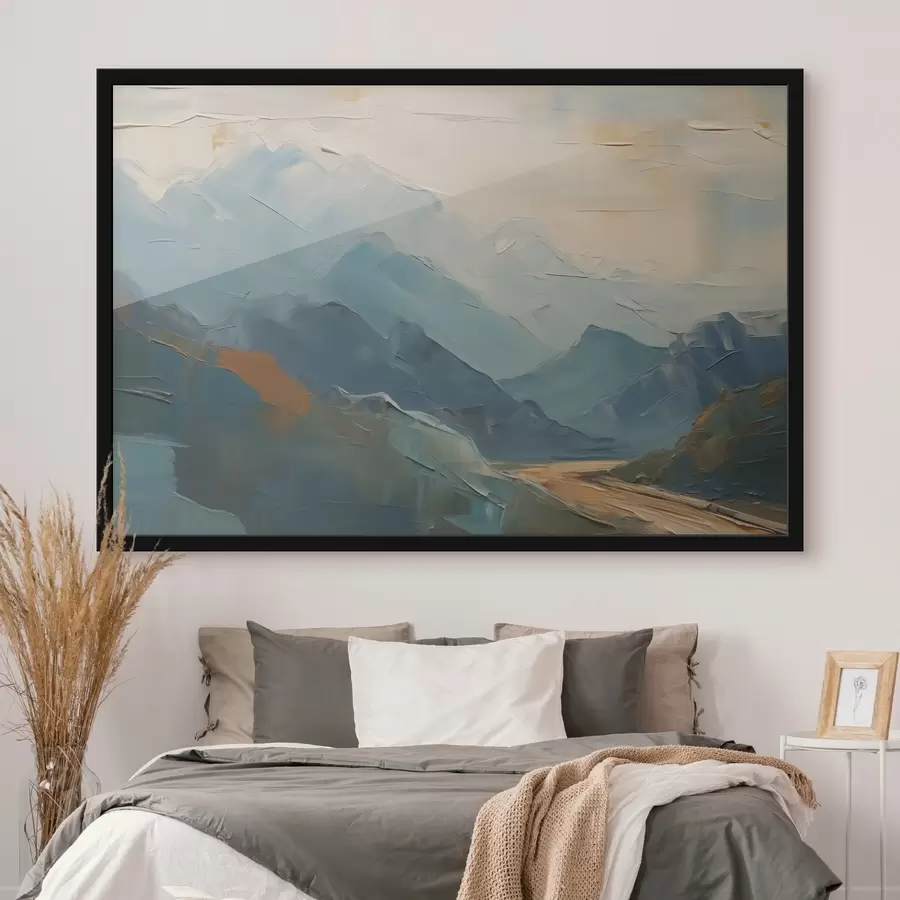 Fototapete Berge Abstraktion Nachahmung Pinselstriche f42592