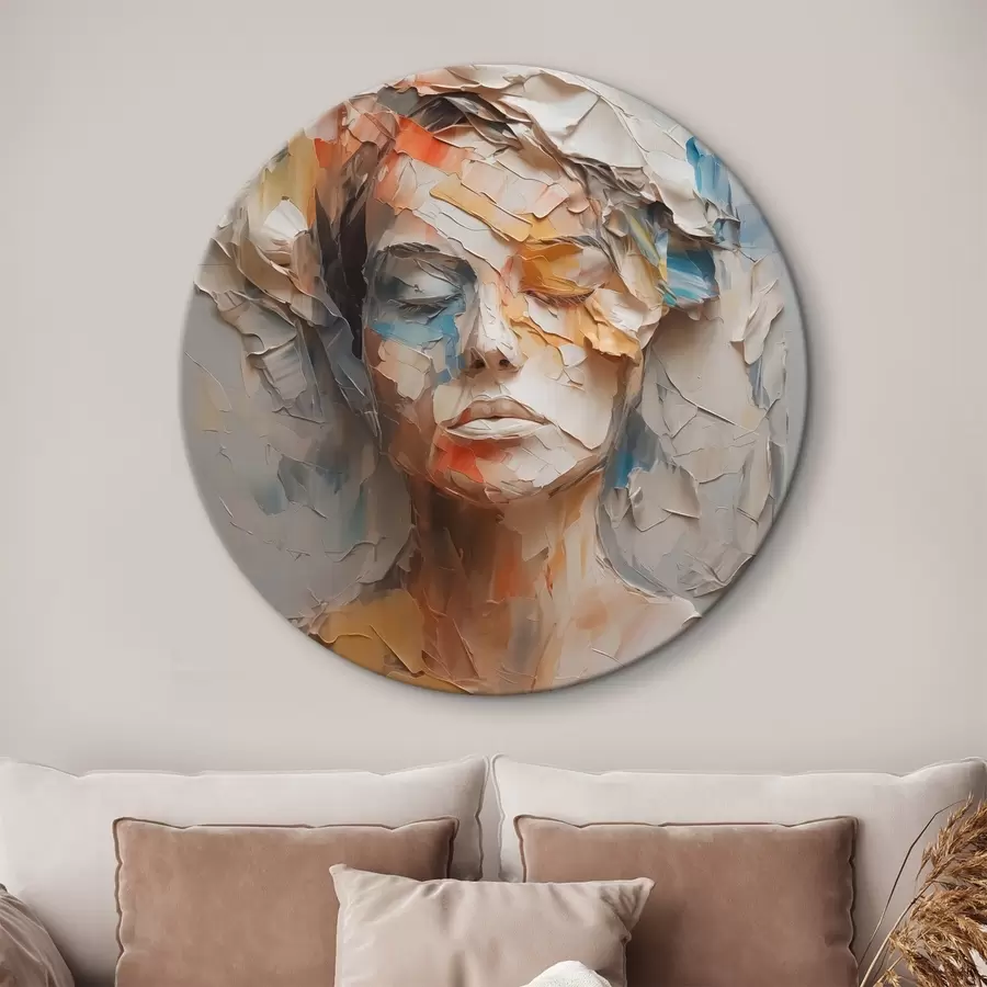 Wandbilder Abstraktes Porträt eines Mädchens Nachahmung von Pinselstrichen r42587