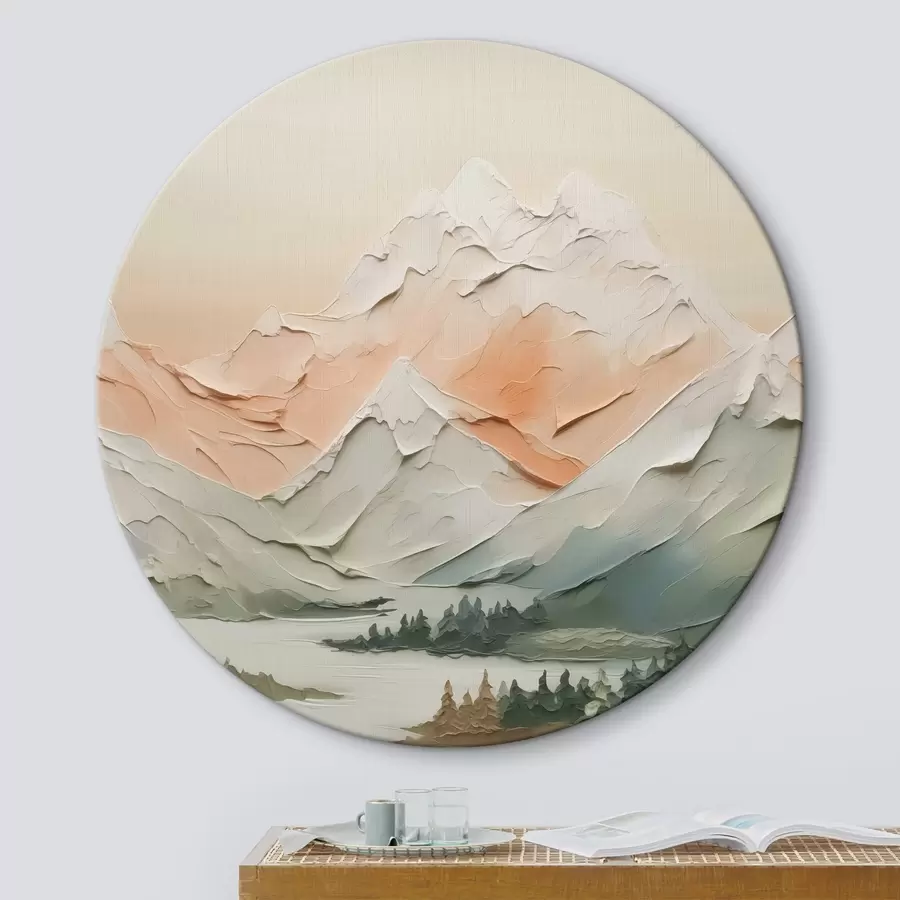 Wandbilder Berge am Fluss Nachahmung von Pinselstrichen r42589