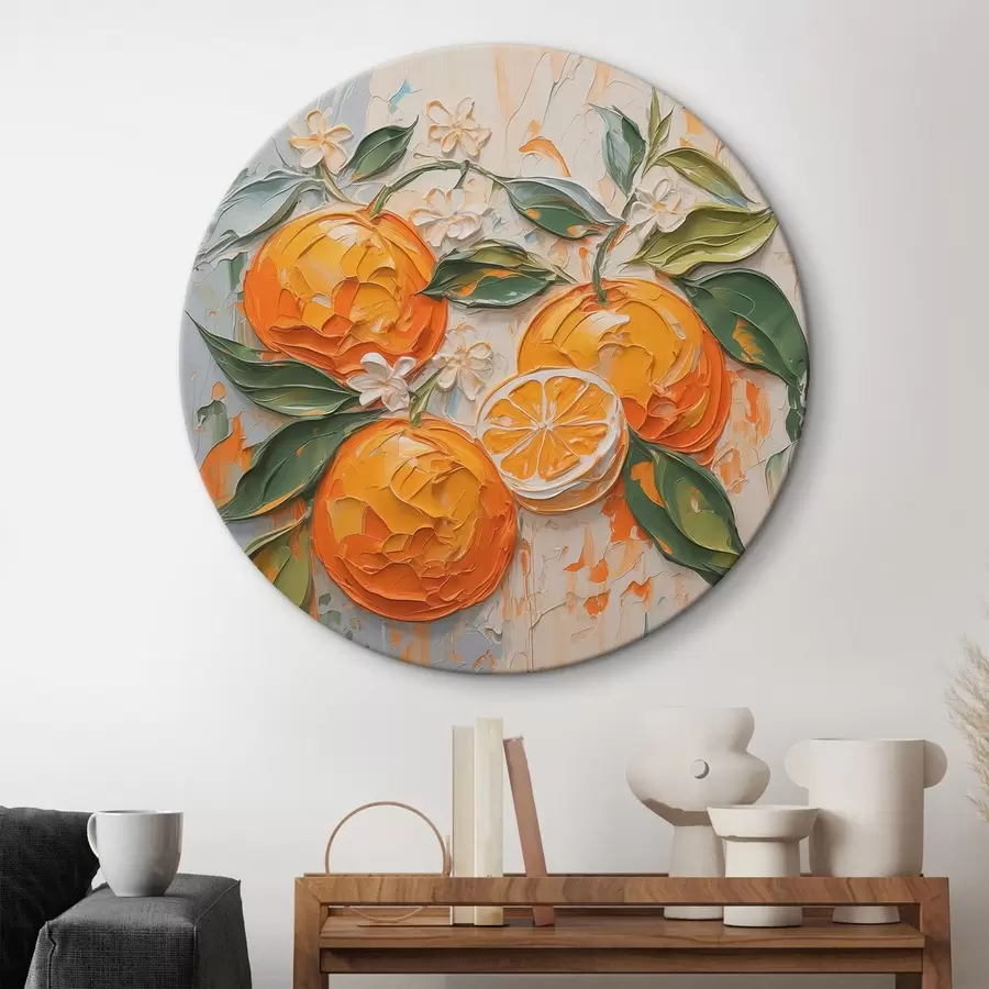 Wandbilder Orangen abstrakte Nachahmung Pinselstriche r42591