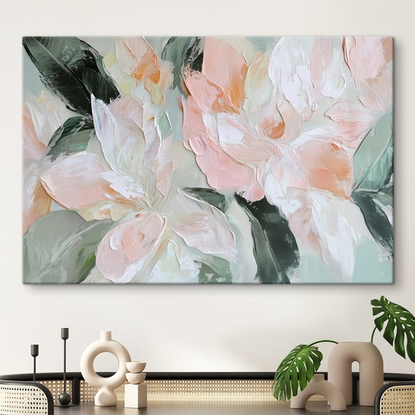 Wandbild Abstrakte Blumen im Stil der Ölmalerei, Leinwandbilder Blumen und Pflanzen, s42601 : Uwalls.at
