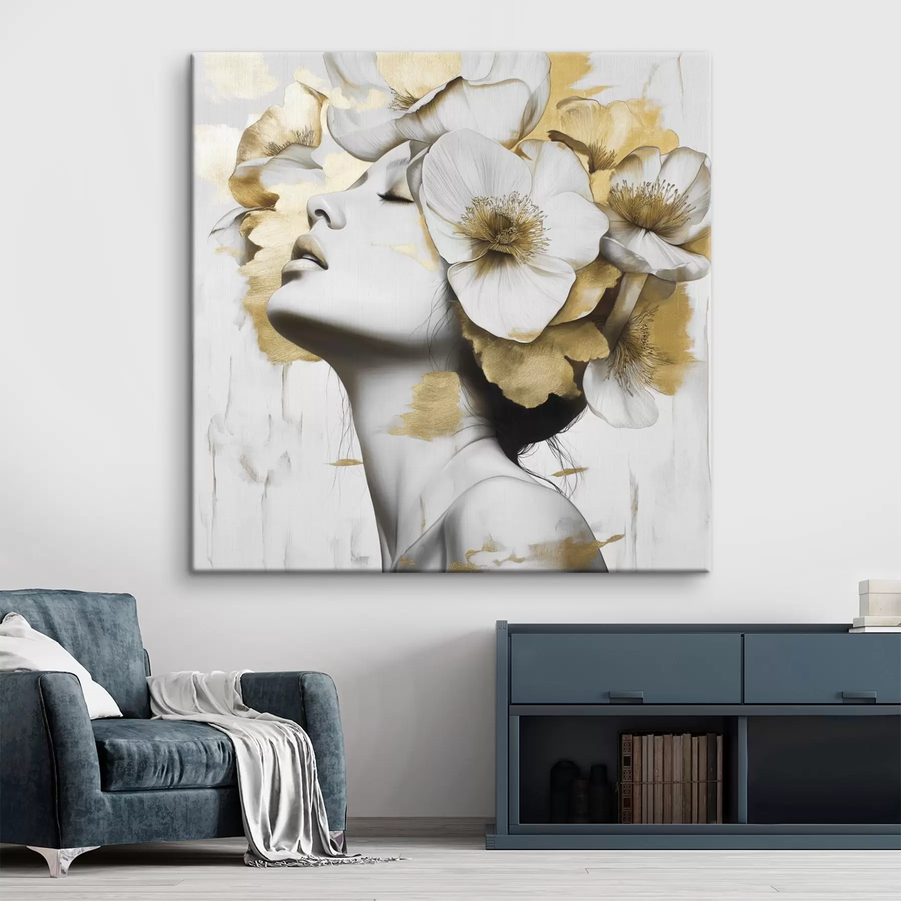 Fototapete Ein Mädchen mit Blumen auf dem Kopf s42606