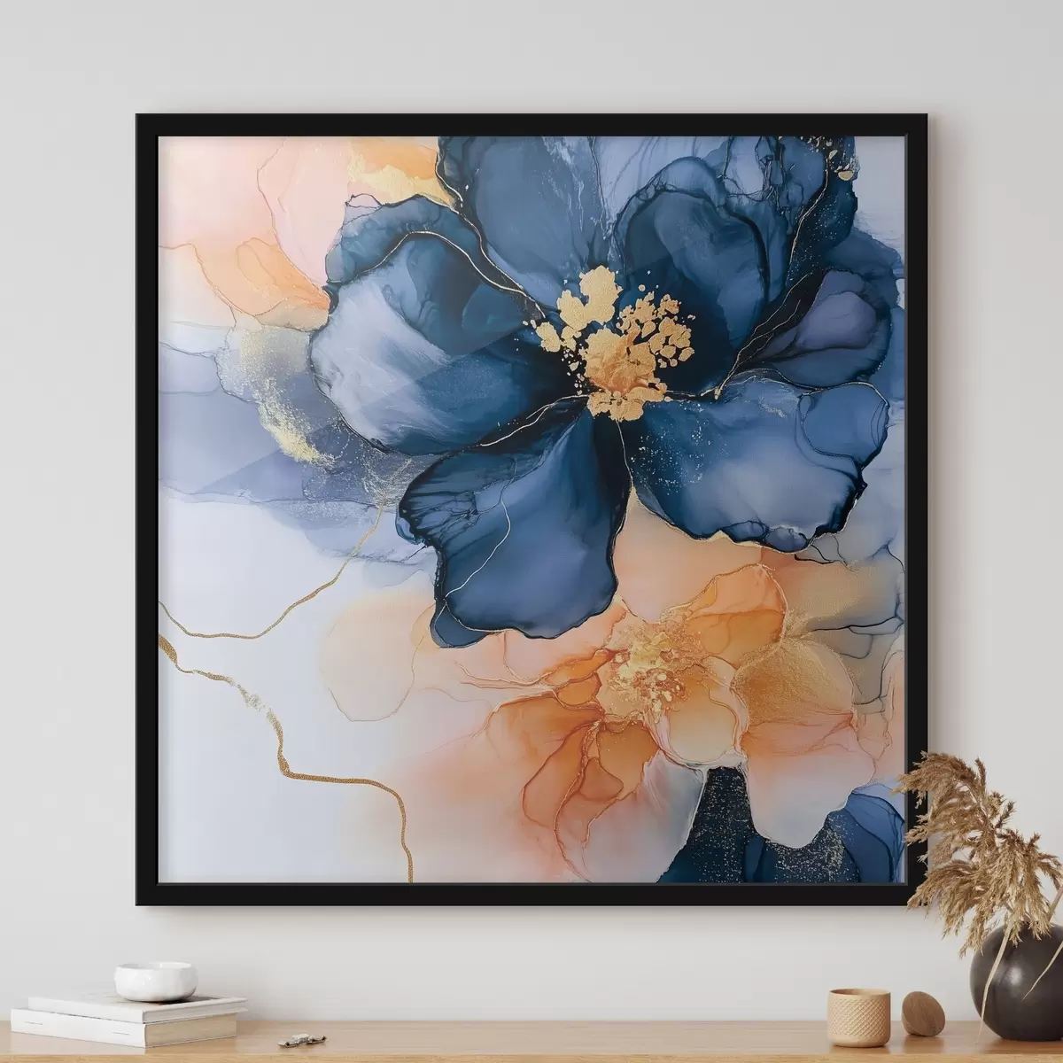 Poster Die Blumen sind mit der Alkoholtinten-Technik gezeichnet f42605